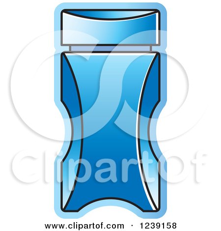 Clipart of a Blue Glass Perfume Bottle - Royalty Free Vector Illustration by Lal Perera