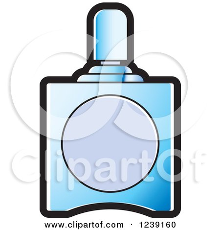 Clipart of a Blue Glass Perfume Bottle 3 - Royalty Free Vector Illustration by Lal Perera