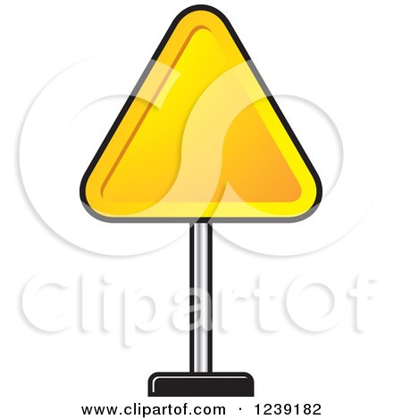 Clipart of a Round Triangle Road Sign - Royalty Free Vector Illustration by Lal Perera