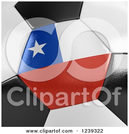 Clipart of a 3d Close up of a Chilean Flag on a Soccer Ball - Royalty Free CGI Illustration by stockillustrations