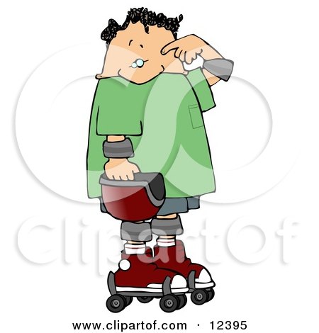 Confused Skater Boy Rubbing His Forehead Clipart Illustration by djart