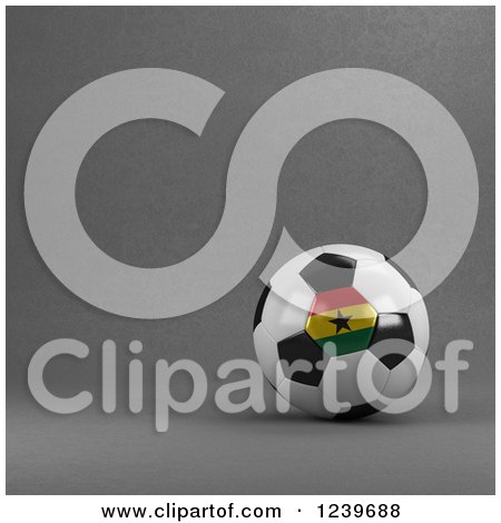 Clipart of a 3d Ghana Soccer Ball over Gray - Royalty Free CGI Illustration by stockillustrations