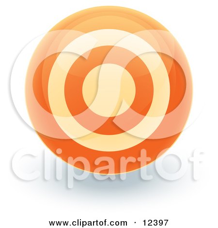 Orange Target Circle Icon Internet Button Clipart Illustration by Leo Blanchette