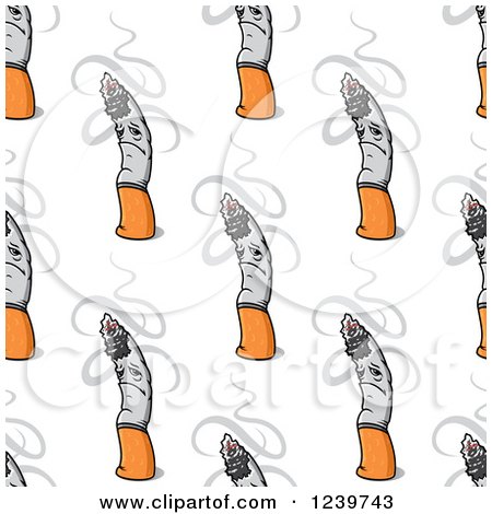 Clipart of a Seamless Background Pattern of Pouting Cigarettes - Royalty Free Vector Illustration by Vector Tradition SM