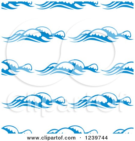 Clipart of a Seamless Background Pattern of Blue Ocean Surf Waves 6 - Royalty Free Vector Illustration by Vector Tradition SM