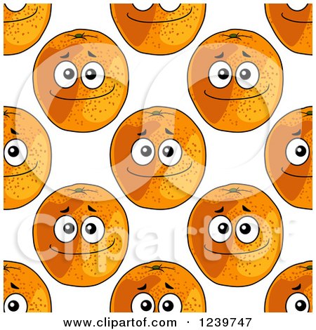Clipart of a Seamless Background Pattern of Happy Oranges 2 - Royalty Free Vector Illustration by Vector Tradition SM