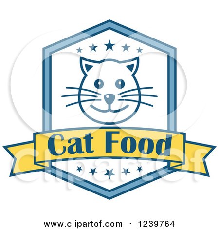 Clipart of a Cat Food Shield Label - Royalty Free Vector Illustration by Vector Tradition SM