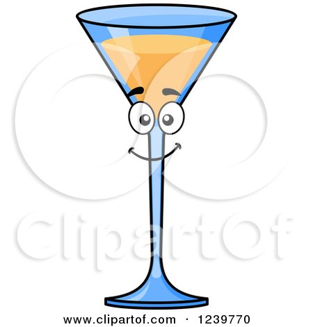 Clipart of a Cartoon Happy Champagne Cocktail - Royalty Free Vector Illustration by Vector Tradition SM