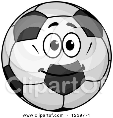 Clipart of a Cartoon Happy Soccer Ball - Royalty Free Vector Illustration by Vector Tradition SM