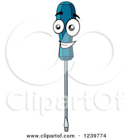 Clipart of a Happy Cartoon Screwdriver - Royalty Free Vector Illustration by Vector Tradition SM