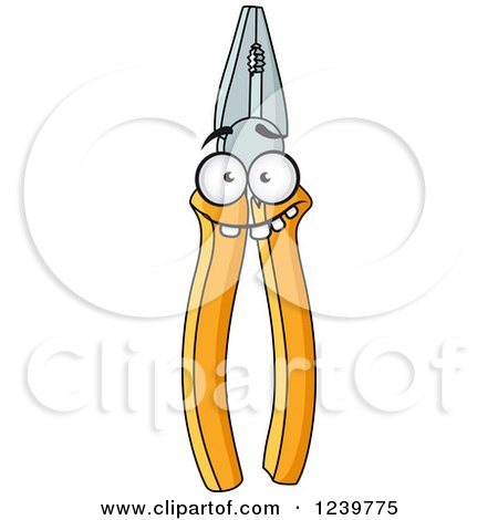 Clipart of a Happy Cartoon Toothy Pliers - Royalty Free Vector Illustration by Vector Tradition SM