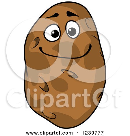Clipart of a Cartoon Happy Potato - Royalty Free Vector Illustration by Vector Tradition SM