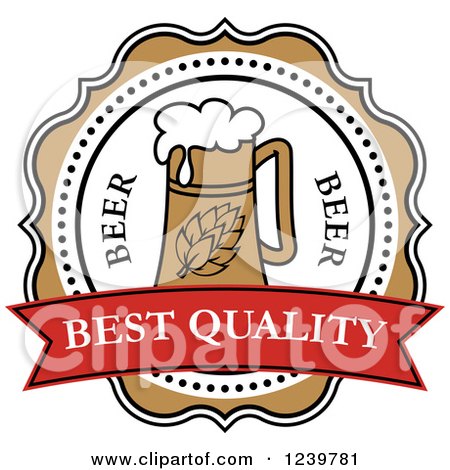 Clipart of a Best Quality Beer Label - Royalty Free Vector Illustration by Vector Tradition SM
