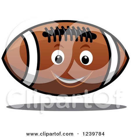 Clipart of a Cartoon Happy American Football - Royalty Free Vector Illustration by Vector Tradition SM