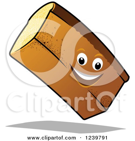 Clipart of a Cartoon Happy Bread Loaf - Royalty Free Vector Illustration by Vector Tradition SM