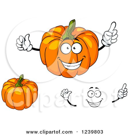 Clipart of a Cartoon Happy Pumpkin - Royalty Free Vector Illustration by Vector Tradition SM