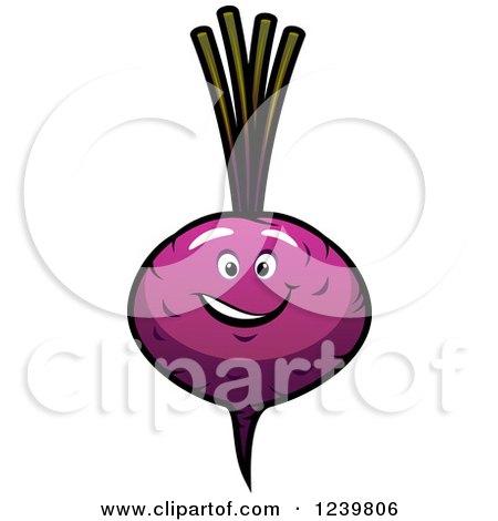 Clipart of a Cartoon Happy Beet - Royalty Free Vector Illustration by Vector Tradition SM