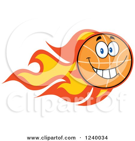 Clipart of a Basketball Mascot with Fire - Royalty Free Vector Illustration by Hit Toon