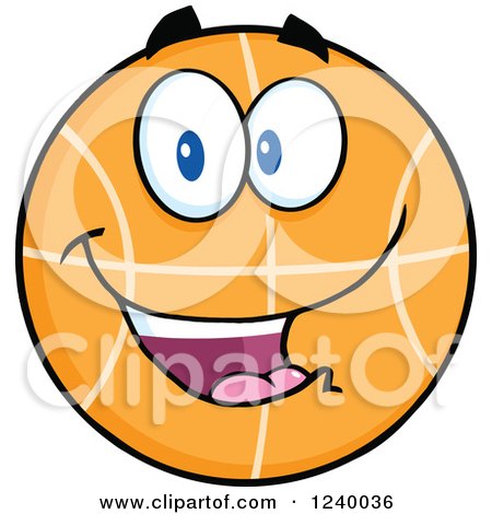 Clipart of a Happy Basketball Mascot - Royalty Free Vector Illustration by Hit Toon