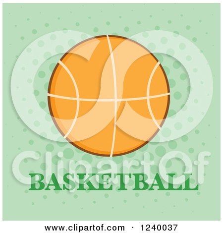 Clipart of a Basketball with Text over Green - Royalty Free Vector Illustration by Hit Toon
