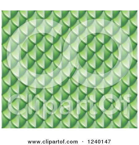 Clipart of a Seamless Green Snake Skin or Scales Background - Royalty Free Vector Illustration by AtStockIllustration