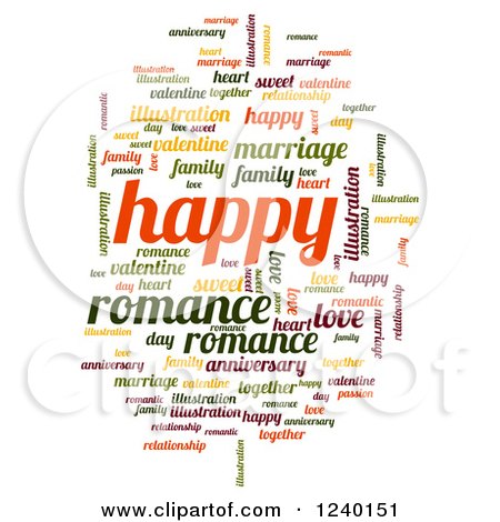 Clipart of a Colorful Happy Word Tag Collage - Royalty Free Illustration by oboy
