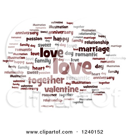 Clipart of a Love Word Tag Collage - Royalty Free Illustration by oboy