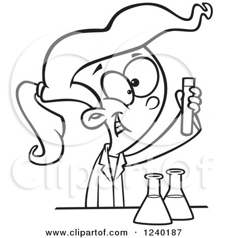 Line Drawing Cartoon Science Experiment Stock Vector by ©lineartestpilot  224894284