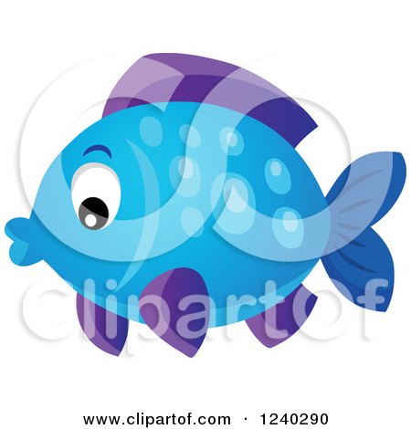Clipart of a Purple and Blue Fish - Royalty Free Vector Illustration by visekart
