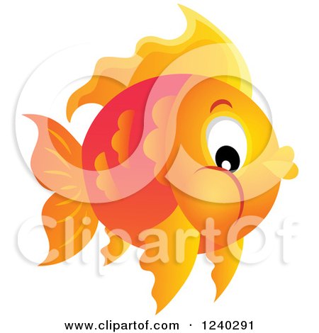 Clipart of a Chubby Orange Fish - Royalty Free Vector Illustration by visekart