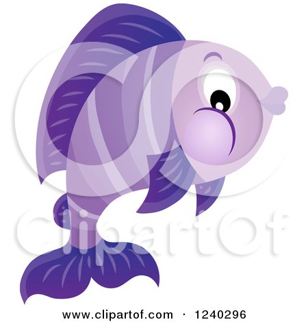 Clipart of a Purple Fish - Royalty Free Vector Illustration by visekart