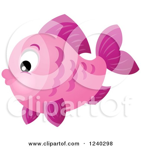 Clipart of a Pink Fish - Royalty Free Vector Illustration by visekart