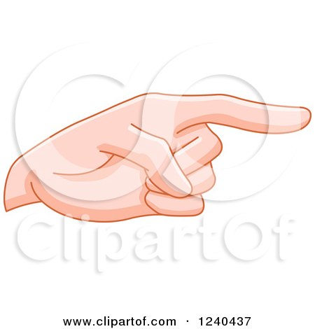 Clipart of a Hand Pointing - Royalty Free Vector Illustration by yayayoyo