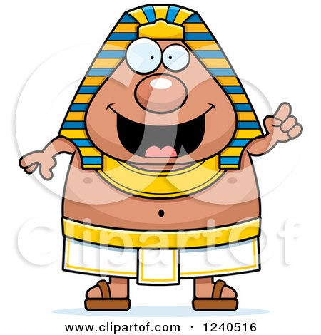 Clipart of a Smart Ancient Egyptian Pharaoh with an Idea - Royalty Free Vector Illustration by Cory Thoman
