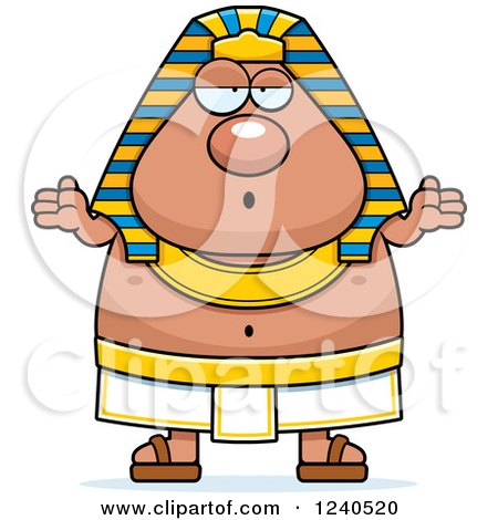 Clipart of a Careless Shrugging Ancient Egyptian Pharaoh - Royalty Free Vector Illustration by Cory Thoman