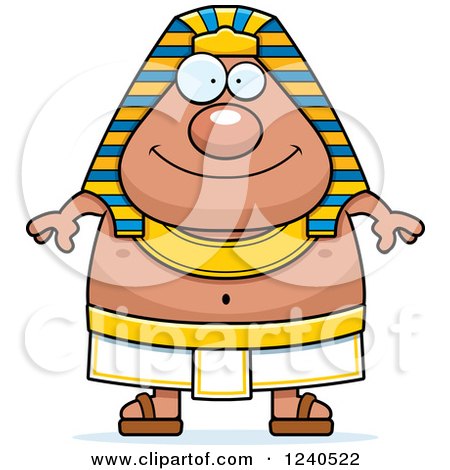 Clipart of a Happy Ancient Egyptian Pharaoh - Royalty Free Vector Illustration by Cory Thoman