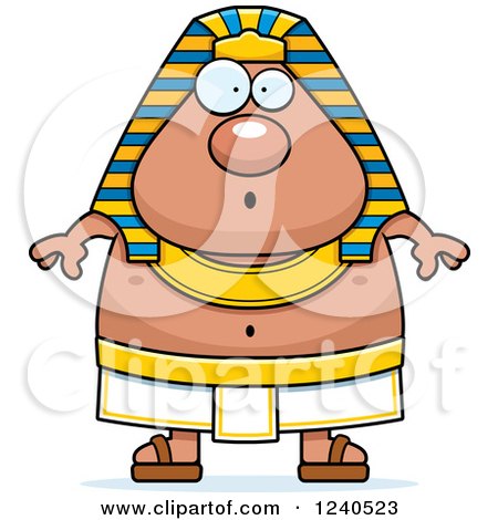 Clipart of a Surprised Gasping Ancient Egyptian Pharaoh - Royalty Free Vector Illustration by Cory Thoman
