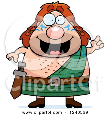 Clipart of a Smart Celt Man with an Idea - Royalty Free Vector Illustration by Cory Thoman