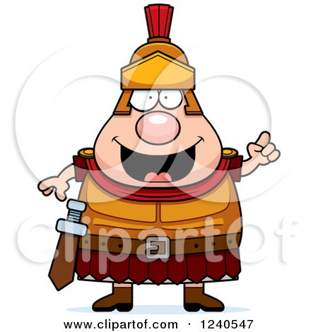 Clipart of a Smart Roman Centurion with an Idea - Royalty Free Vector Illustration by Cory Thoman