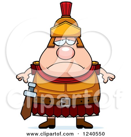 Clipart of a Sad Depressed Roman Centurion - Royalty Free Vector Illustration by Cory Thoman