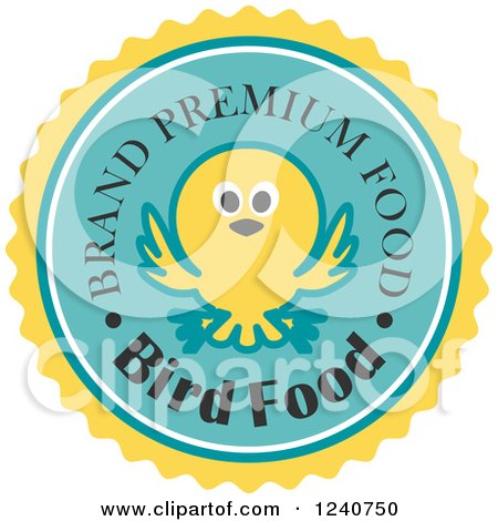 Clipart of a Brand Premium Bird Food Label - Royalty Free Vector Illustration by Vector Tradition SM