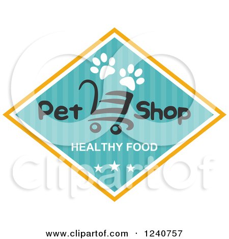 Clipart of a Healthy Food Pet Shop Label - Royalty Free Vector Illustration by Vector Tradition SM