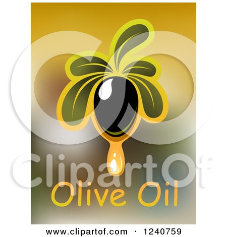 Clipart of a Dripping Olive and Text - Royalty Free Vector Illustration by Vector Tradition SM