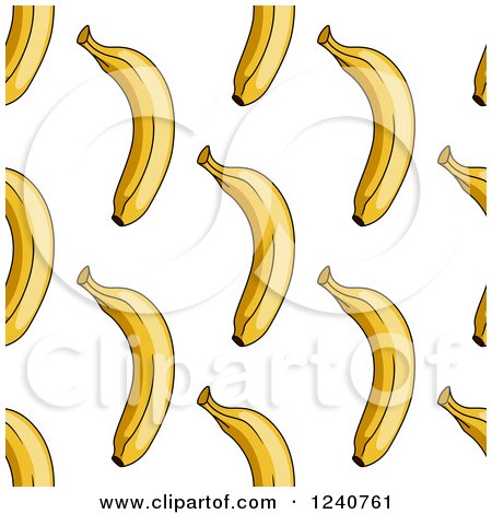 Clipart of a Seamless Background Pattern of Bananas - Royalty Free Vector Illustration by Vector Tradition SM