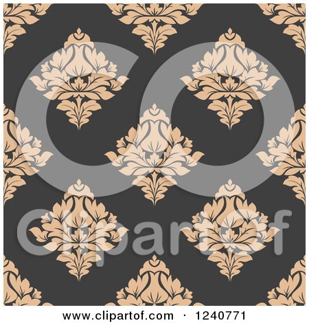 Clipart of a Seamless Damask Background Pattern - Royalty Free Vector Illustration by Vector Tradition SM