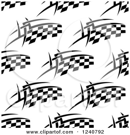 Clipart of a Seamless Background Pattern of Flaming Checkered Racing Flags 2 - Royalty Free Vector Illustration by Vector Tradition SM