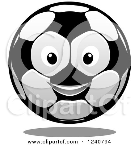 Clipart of a Grayscale Soccer Ball - Royalty Free Vector Illustration by Vector Tradition SM