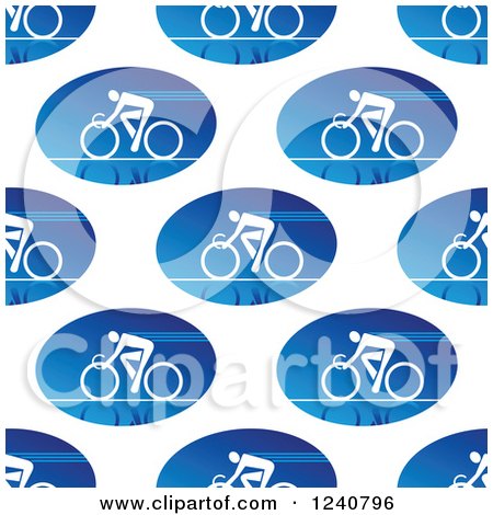 Clipart of a Seamless Background Pattern of Cyclists - Royalty Free Vector Illustration by Vector Tradition SM