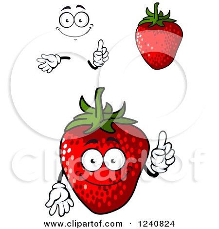 Clipart of a Strawberry Character - Royalty Free Vector Illustration by Vector Tradition SM