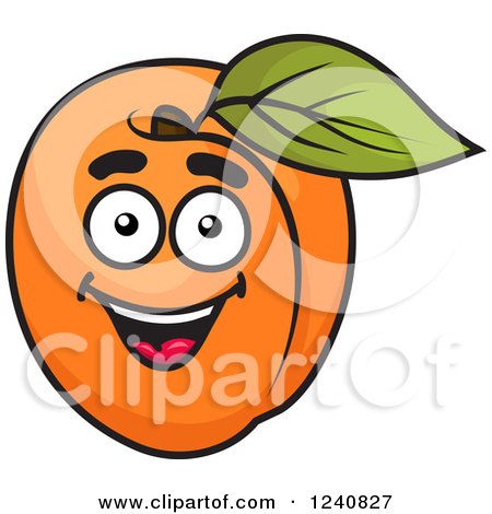 Clipart of a Happy Apricot - Royalty Free Vector Illustration by Vector Tradition SM
